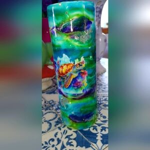 OCEAN TURTLE 20 oz skinny handmade tumbler MADE BY ME NEW